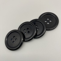 Stok tersedia 25 mm hitam Matt 4 lubang kancing jahit mantel Rfid Tag koin Jeans tombol untuk pakaian tombol Tag cucian RFID