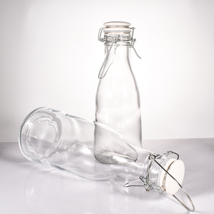 Vente chaude <span class=keywords><strong>1L</strong></span> 33oz bouteille en verre de lait frais vintage avec bouchon d'étanchéité supérieur à clip pour le ménage - Product Image 2