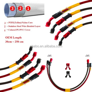 Manguera de Freno Trenzada de Acero Inoxidable de 3.2x7.5mm, Universal para <span class=keywords><strong>Moto</strong></span>, para <span class=keywords><strong>Honda</strong></span>, Yamaha, Suzuki - Product Image 3