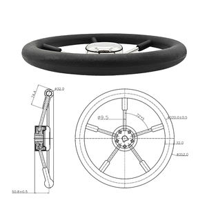 Fábrica al por mayor accesorios marinos Hardware barco 5 radios negro 13-7/8 "barco yate volante - Product Image 1