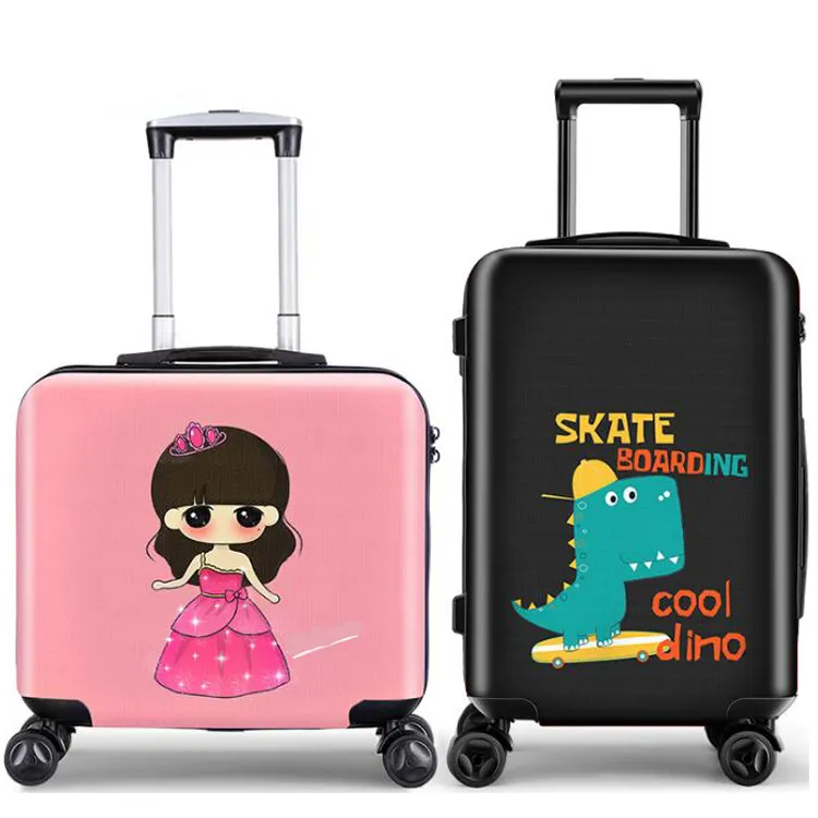 מותאם אישית חמוד Cartoon ABS מקרה קשה ילדים מודפס מזוודות מזוודה