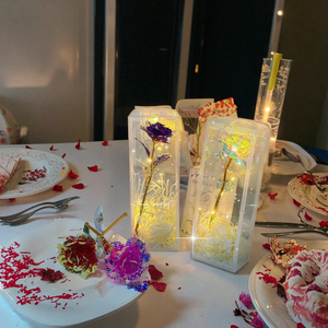 Gökkuşağı holografik el yapımı plastik yapay ebedi gül buket çiçek DIY kiti sevgililer günü noel doğum günü hediyeleri için - Product Image 6