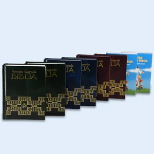 2024 bible à couverture rigide OEM de haute qualité impression colorée avec timbre à chaud doré
