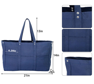 Factory Supply <b>Large</b> Totes Bags Bulk Utility <b>Canvas</b> Tote Bag With Zip - Product Image 2