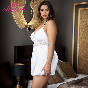 All'ingrosso bianco con scollo a V Sexy con bretelle <span class=keywords><strong>Vintage</strong></span> da donna segreto <span class=keywords><strong>Lingerie</strong></span> taglie forti per donne Mature Babydoll Xxxl - Product Image 3