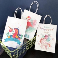 Groothandel Custom Creatieve Boodschappentas Party Bag Verjaardag Carton Eenhoorn Papier Gift Bag