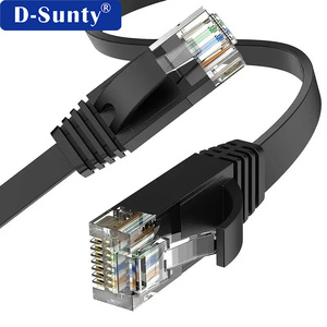 สายแพทช์คอร์ด Cat6 แบบแบน UTP ความเร็วสูง 32AWG ทองแดงแท้ สายอีเธอร์เน็ต RJ45 สีดำขาว 1ม. 2ม. 3ม. 5ม. 10ม. 15ม. 20ม. 30ม. - Product Image 3