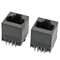 52D Vertical DIP RJ45 Todo-Plástico 8P8C Pin chapado en oro Material PBT Solderable Enchufe de red RJ45 Conector de producto Jack