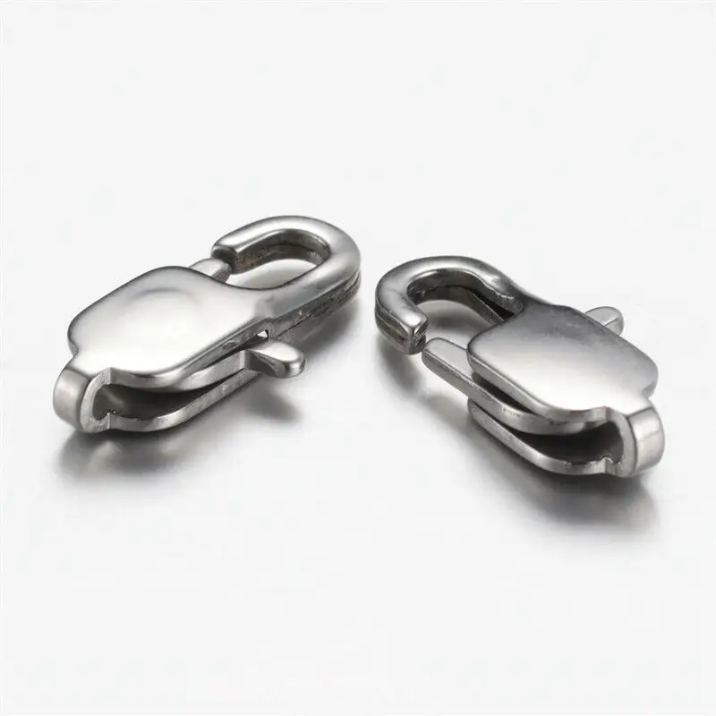 Stainless Steel Lobster Claw Clasps Stainless Steel Color Accessory Jewelry Hooks Making Findings