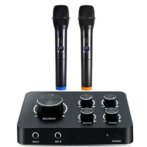 Professionelles Kristall-Sound-Handmikrofon dynamisches drahtloses Mikrofon Karaoke-Mixer Heimkino Karaokesystem Unterstützung Fernseher Bluetooth