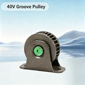 Poulie à gorge en V pour câble métallique avec plaque de base, robuste, en acier galvanisé, double roulement, industrielle, certifiée CE, OEM disponible - Product Image 4