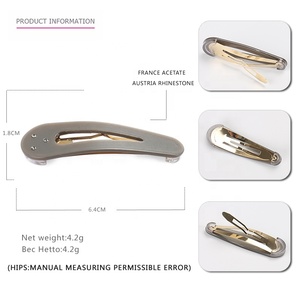 Pinces à <span class=keywords><strong>cheveux</strong></span> classiques en métal, 2.5 pouces, en acétate, à pression, incrustation de <span class=keywords><strong>strass</strong></span>, épingles à <span class=keywords><strong>cheveux</strong></span> pour <span class=keywords><strong>cheveux</strong></span> épais - Product Image 3