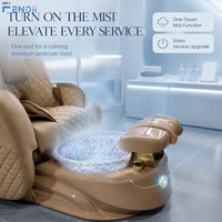 Chaise de pédicure professionnelle personnalisable avec fonction de massage Shiatsu, spa pour les pieds sans tuyauterie et fonction de brumisation
