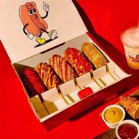 Boîte à hot-dogs en papier ivoire imprimée sur mesure en forme de bateau, emballage alimentaire en carton pour gaufres, plateau à corndogs avec couvercles