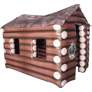 Refugio de <span class=keywords><strong>Paintball</strong></span> inflable con tema de casa de madera de 0,6mm personalizado - Product Image 1