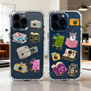 Быстрый Пользовательский логотип эмаль 2d <span class=keywords><strong>3d</strong></span> клейкая металлическая наклейка для мобильного iphone чехол - Product Image 6