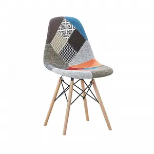 Patchwork chaise moderne rembourrée multicolore Patchwork sans accoudoirs