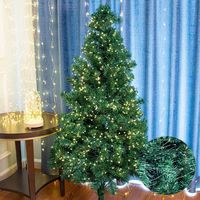 Luces LED SMD2835 Decorativas para Jardín, Navidad, Bodas y Fiestas, de 50 Metros, 24V, 8 Modos, con Cable de Cobre Verde Oscuro, Resistentes al Agua IP65