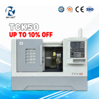 Tour CNC de haute précision TCK50 pour travaux lourds |   Centre d'usinage à lit incliné avec commande CNC FANUC, guides linéaires et mandrin hydraulique