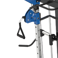 Rack de musculation multifonctionnel Smith avec croisement de câbles et rangement de plaques – Équipement d'entraînement de force pour la maison