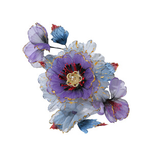 25 Horquillas Originales de Alta Gama Estilo Hada, con Degradado Morado y Detalles Dorados, para Peinados Hanfu y Estilo Tang, con Diseño de Flor Ondulada - Product Image 3