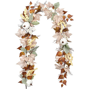 Festival de la cosecha hecho a mano conjunto de decoración de granja adorno de corona de Acción de Gracias hoja de arce calabaza blanca colgante elegante - Product Image 6