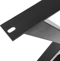 Pied de table en acier noir traditionnel en forme de X, fabrication chinoise AAG, pour tables de salle à manger extérieures et bureaux à base horizontale