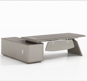 JUOU-Mesa de oficina ejecutiva en forma de <span class=keywords><strong>L</strong></span>, escritorio moderno de MDF para ordenador de oficina, 2022, muebles de oficina Foshan de madera - Product Image 1