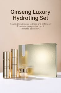 Set Trío Antienvejecimiento y Blanqueador Más Vendido de 2026, Crema de Ácido Hialurónico Dorado, Suero de Ginseng, Hidratante Facial, Reparación Nocturna, Kit OEM - Product Image 4