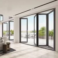 Portes pliantes extérieures en aluminium à rupture de pont thermique, modernes, avec double vitrage trempé, pour patio, vente en gros