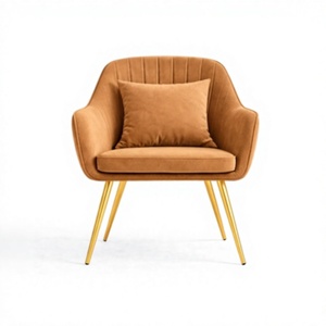 Fauteuil à bascule moderne et confortable en velours rembourré avec accoudoirs et coussin pour chambre, appartement, salle à manger, bureau, extérieur, villa - Product Image 1