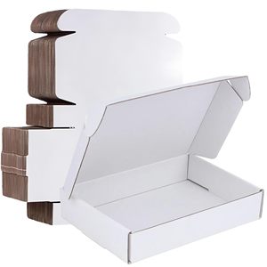 Boîtes d'expédition en carton ondulé blanc durable avec couvercles pour entreprises, envois postaux, livraison, emballage cadeau, stockage - Product Image 1