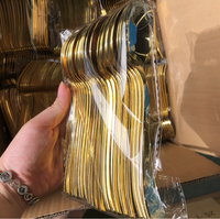 Ensemble de couverts jetables en plastique de qualité alimentaire - Couteaux, fourchettes, cuillères - Vaisselle sans BPA pour les fêtes, les mariages, les restaurants