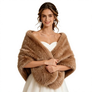 Châles en fausse fourrure tricotée pour femmes 2026, longueur moyenne, nouvelle mode printemps, noir, blanc clair et autres couleurs, style renard - Product Image 5