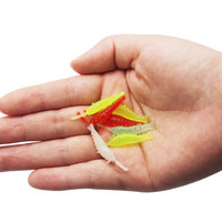 Leurres pour crevettes Hessen 3,9 cm 0,4 g, appât souple en silicone/caoutchouc pour la pêche au saumon, au bar et à la carpe en rivière/ruisseau