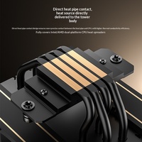 ID-COOLING Frost 410 Black Gold Edition, refroidisseur de processeur pour ordinateur, dissipateur thermique en plastique, refroidissement par air, roulement fluide silencieux 29,9 dBA