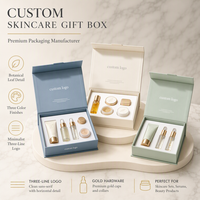 Caja de Cartón Rígido de Lujo con Impresión Personalizada al por Mayor de Fábrica, Caja de Regalo Magnética Vacía para Cosméticos, Simple y Verde