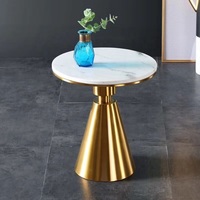 Table basse de luxe simple, ensemble de table à thé, table d'appoint en marbre, pieds en acier inoxydable, meubles de salon