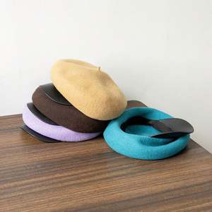 Béret en Laine Grande Taille pour Femme Automne-Hiver 2024 de Haute Qualité avec Visière en Cuir PU pour Fête, Ski, Pêche - Product Image 6