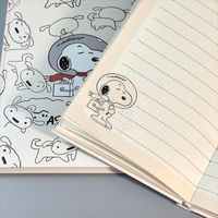 Cuaderno de Tapa Dura A5 de Snoopy, con Diseño de Astronauta, Papel Rayado, para Estudiantes, Material Escolar