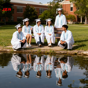 Vente en gros de robe de fin d'études pour adultes mate avec bonnet Robe de fin d'études étole <span class=keywords><strong>bleu</strong></span> <span class=keywords><strong>ciel</strong></span> Toga - Product Image 3