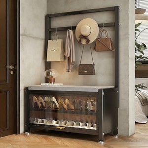 <span class=keywords><strong>Meuble</strong></span> de rangement à chaussures multifonctionnel 2-en-1 <span class=keywords><strong>avec</strong></span> siège <span class=keywords><strong>et</strong></span> <span class=keywords><strong>porte</strong></span>-<span class=keywords><strong>manteau</strong></span>, étagère à chaussures pour entrée <span class=keywords><strong>et</strong></span> couloir, idéal pour petits espaces - Product Image 1