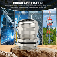 Passe-câble en laiton à entrée directe IP68 M12-M20 nickelé, connecteur métallique tout-en-un pour boîtes de jonction, panneaux et machines