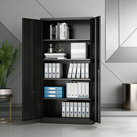 Armoire de classement de bureau moderne en acier noir avec rangement sécurisé pour documents, idéale pour la maison, le bureau, l'école et l'atelier