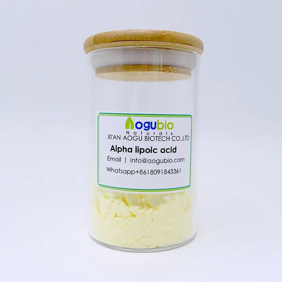 Aogubio Alpha-Lipoic Acid bahan baku massal Alpha lipoic Acid Powder 1077-28-7 alpha-lipoic Acid