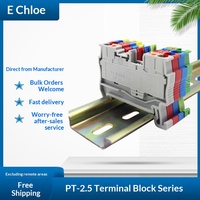 Bloc de bornes à ressort PT2.5, contact en laiton 0,5-2,5 mm², 24A, insertion sans outil, connecteur de jonction sur rail DIN, électrique