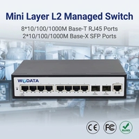 Switch Gestionado Gigabit de 8 Puertos S5710-8T2S, 2 SFP de Fibra Óptica, Switch Ethernet de Capa 2, PoE Opcional para Red de Cámaras IP