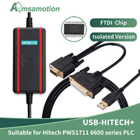 Cable de Programación Industrial USB-HITECH AMSAMOTION con Chip FTDI Mejorado, 4m, IP44, Conductor de Cobre, Aislamiento de PVC, 0~45