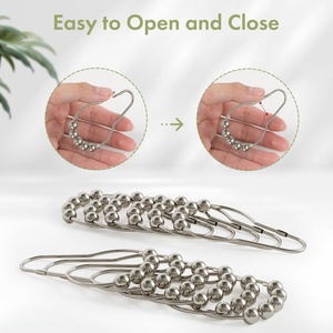 Anillos y Ganchos para Cortinas de Ducha con Diseño de Bolas de Colores para Baño, Personalizados y al por Mayor de EWANG - Product Image 2