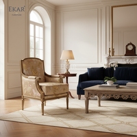 Fauteuil d'appoint de luxe EKAR Vienna |   Fauteuil à fleurs de style américain |   Salon classique avec sièges confortables